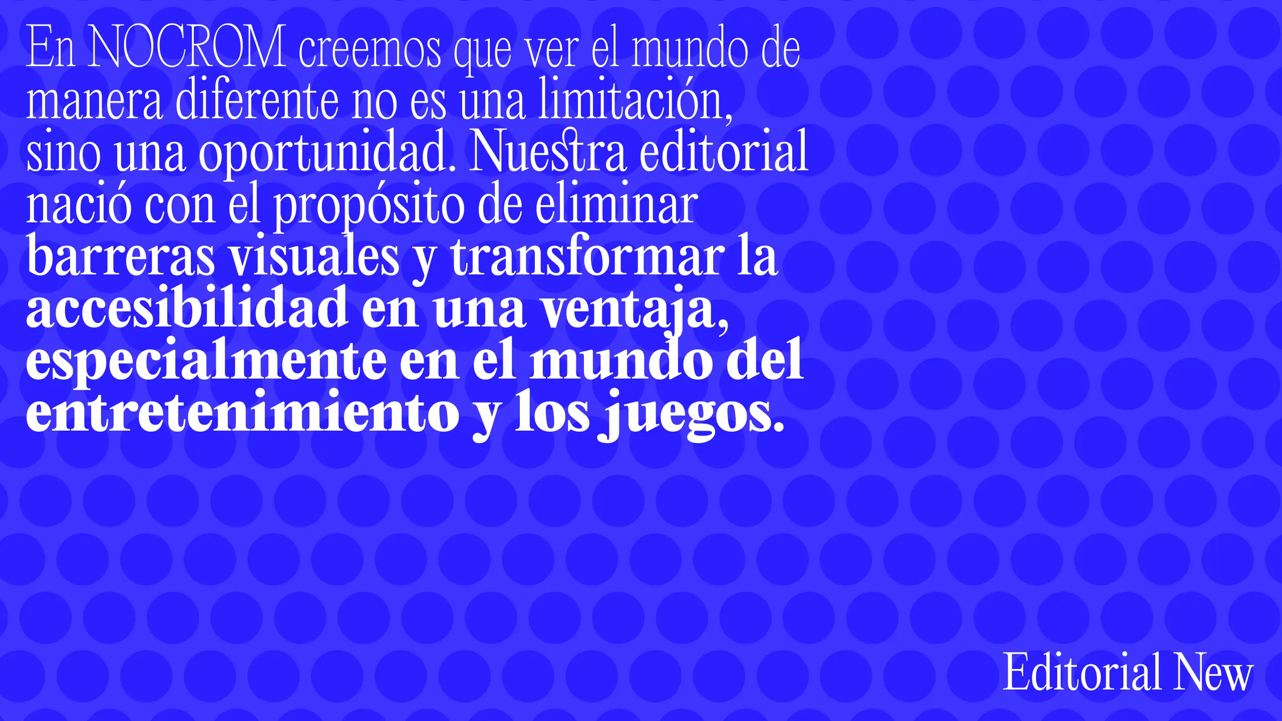 Tipografía Editorial New de NOCROM